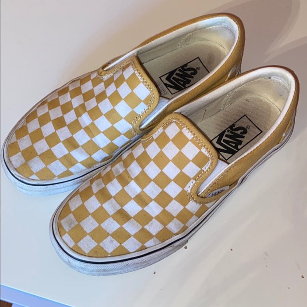 Vans checkered slip ons
